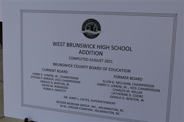 West Brunswick High School Addition Sign
